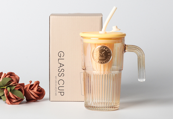 Customized LOGO straw glass cup gift box