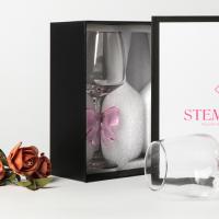 Champagne glass wedding wine glass set: 2 pieces of crystal tall wine glasses with gift box